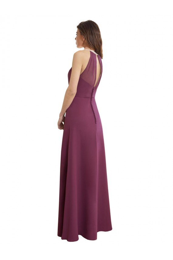 High Neck Sleeveless Keyhole Back A-Line Bridesmaid Dress / Evening Gowns Townsville