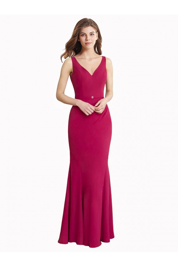 Red High Neck Sleeveless V-Back Mermaid Prom Dress / Bridesmaid Dress Townsville