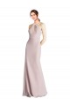 High Neck Sleeveless Open Back Sheath Bridesmaid Dress Townsville