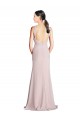 High Neck Sleeveless Open Back Sheath Bridesmaid Dress Townsville
