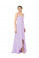 Lilac V-Neck Sleeveless Open Back Sheath High Low Bridesmaid Dress Townsville