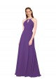 Plum Purple High Neck Sleeveless Sheath Bridesmaid Dress Townsville