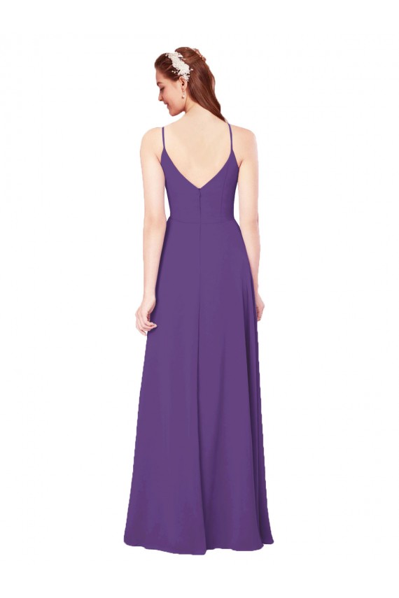 Plum Purple High Neck Sleeveless Sheath Bridesmaid Dress Townsville