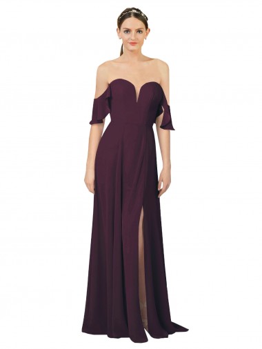 Grape Sweetheart Cold Shoulder Sheath Formal Dress / Bridesmaid Dress Townsville