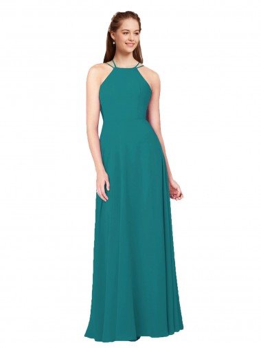 Hunter High Neck Sleeveless Open Back Sheath Bridesmaid Dress Townsville