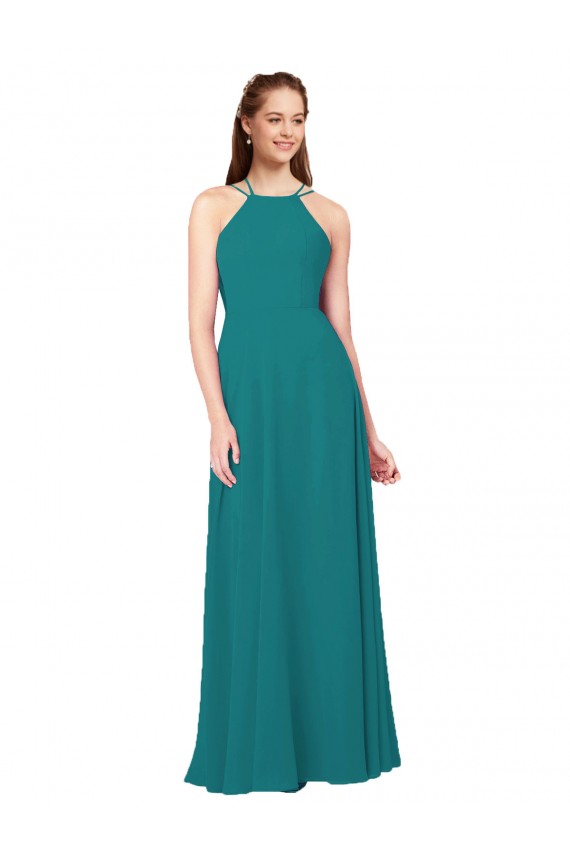 Hunter High Neck Sleeveless Open Back Sheath Bridesmaid Dress Townsville