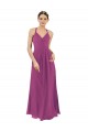 Wild Berry V-Neck Sleeveless Keyhole Back Sheath Bridesmaid Dress Townsville