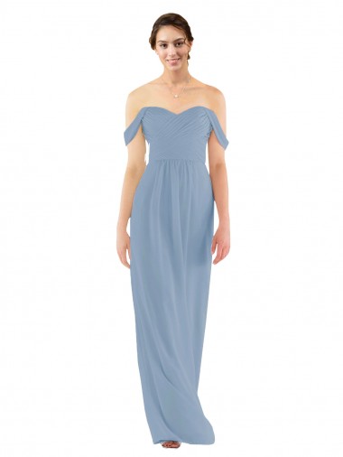 Dusty Blue Sweetheart Sleeveless Sheath Bridesmaid Dress Townsville