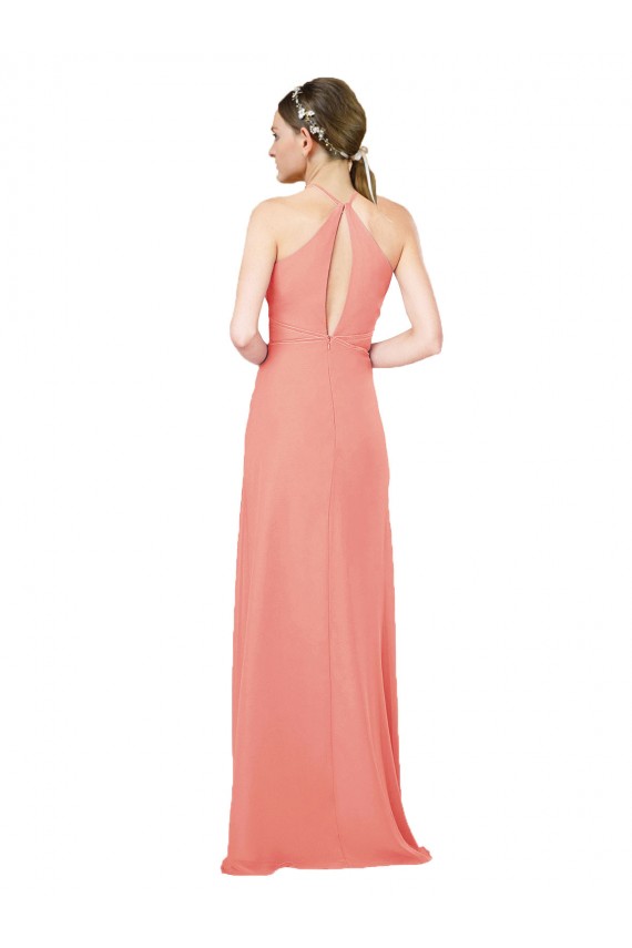 Desert Rose Halter Neck Sleeveless Keyhole Back Sheath Bridesmaid Dress Townsville