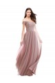 Pink Off the Shoulder Cap Sleeves A-Line Bridesmaid Dress Townsville