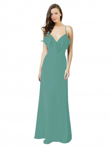 Icelandic Silver V-Neck Sleeveless A-Line Bridesmaid Gown Townsville
