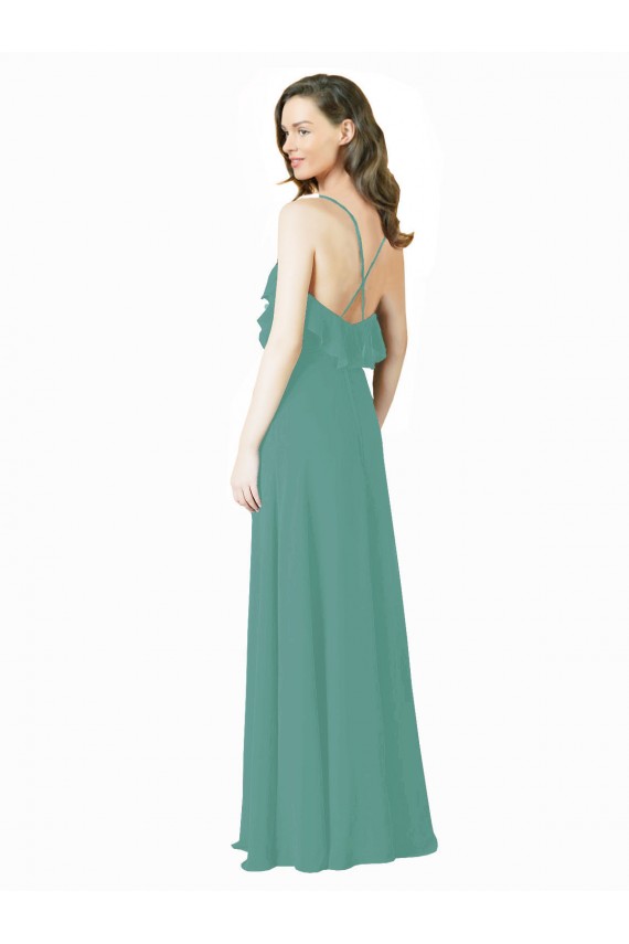 Icelandic Silver V-Neck Sleeveless A-Line Bridesmaid Gown Townsville