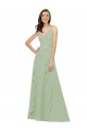 Smoke Green V-Neck Sleeveless A-Line Bridesmaid Dress Townsville