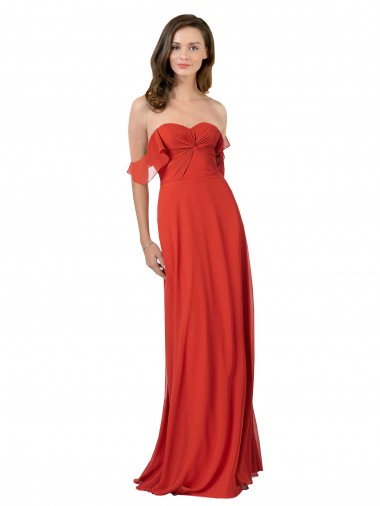 Red Strapless Sleeveless V-Back A-Line Bridesmaid Dress Townsville