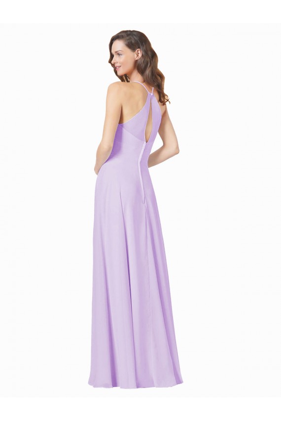 Lilac Square Neck Sleeveless A-Line Bridesmaid Gown Townsville