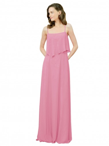 Skin Pink Spaghetti Straps Sleeveless A-Line Bridesmaid Dress Townsville