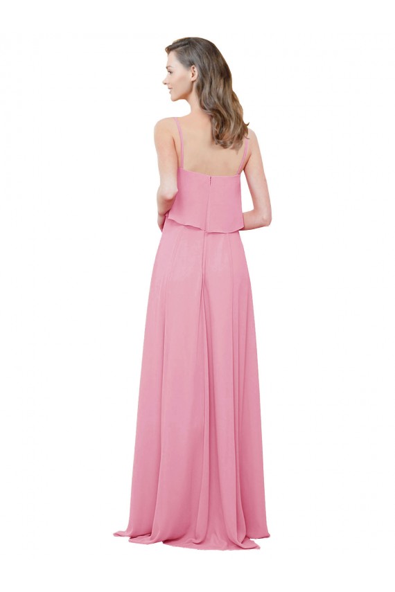 Skin Pink Spaghetti Straps Sleeveless A-Line Bridesmaid Dress Townsville