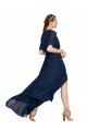 Dark Navy V-Neck Flutter Sleeves A-Line Bridesmaid Dress / Formal Dress Townsville