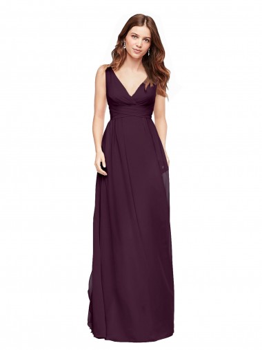 Grape V-Neck Sleeveless A-Line Evening Gowns / Bridesmaid Dresses Townsville