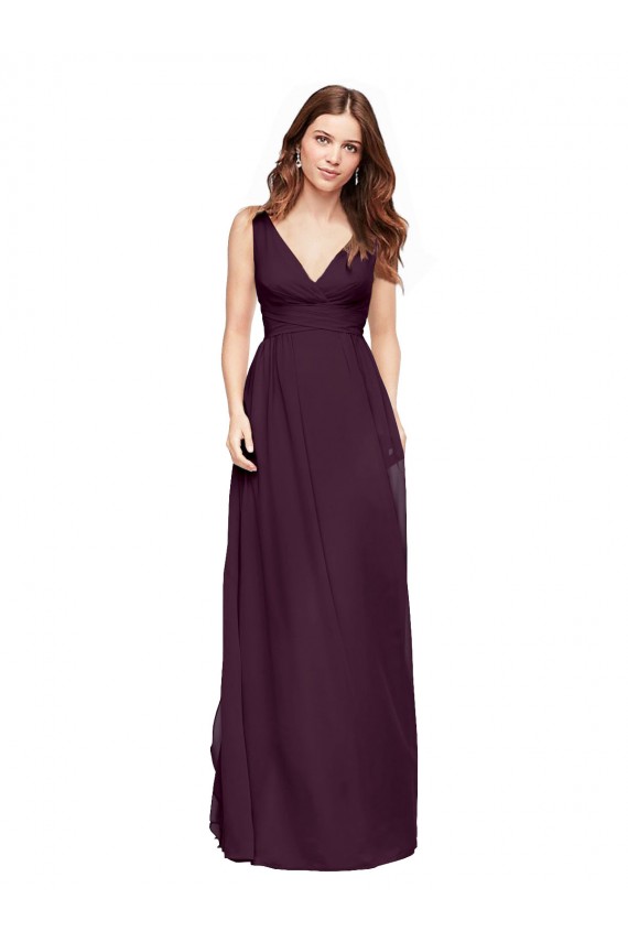 Grape V-Neck Sleeveless A-Line Evening Gowns / Bridesmaid Dresses Townsville