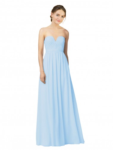 Light Sky Blue Strapless Sleeveless A-Line Formal Dress / Bridesmaid Dress Townsville