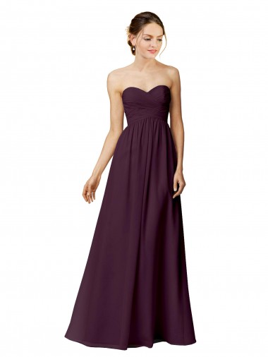 Grape Strapless Sleeveless A-Line Bridesmaid Dress / Evening Dress Townsville