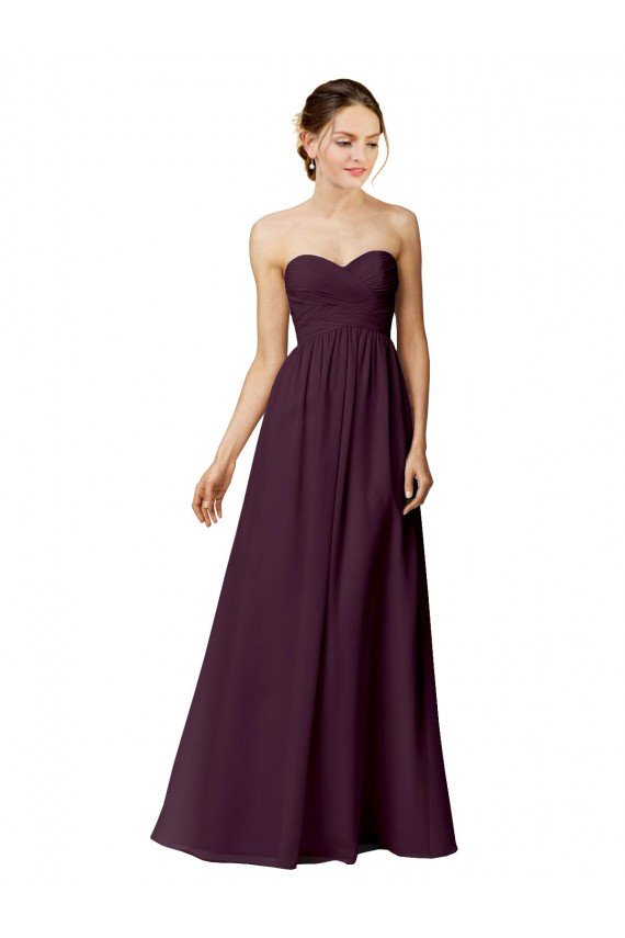 Grape Strapless Sleeveless A-Line Bridesmaid Dress / Evening Dress Townsville