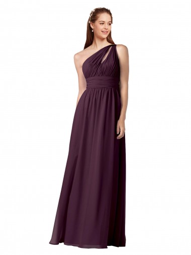 Grape One Shoulder Sleeveless A-Line Bridesmaid Dress Townsville