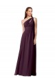 Grape One Shoulder Sleeveless A-Line Bridesmaid Dress Townsville