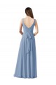 Dusty Blue V-Neck Sleeveless A-Line Wedding Party Dress Townsville
