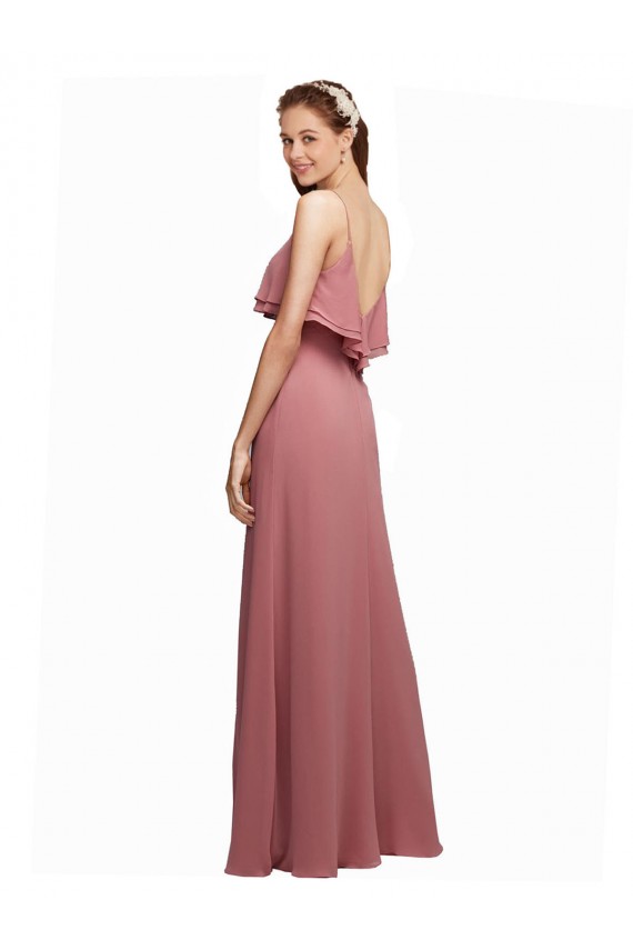 Dark Navy Scoop Neck Sleeveless V-Back A-Line Bridesmaid Dress Townsville