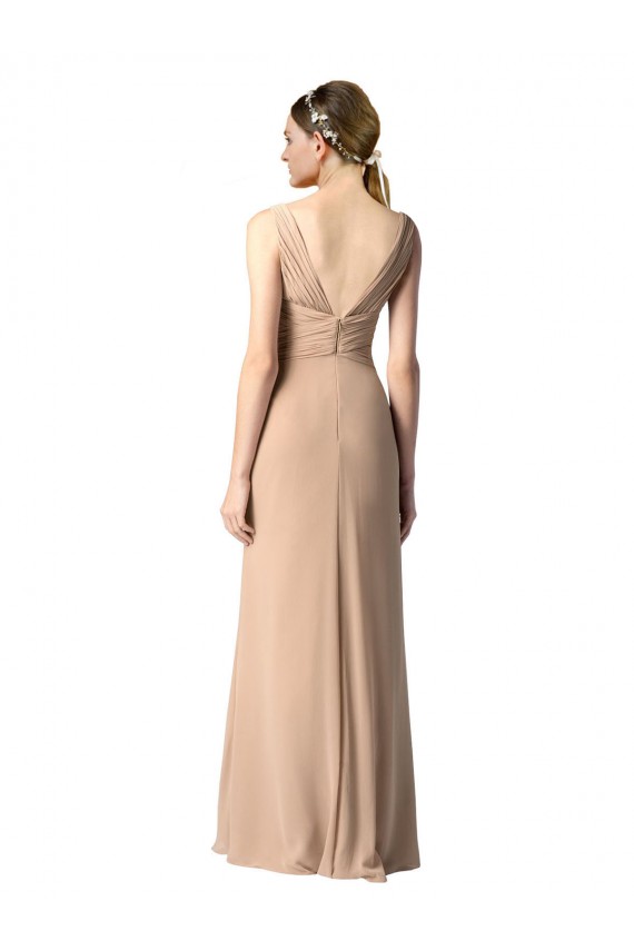 Red V-Neck Sleeveless V-Back Sheath Bridesmaid Dress Townsville