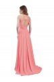 Watermelon Halter Neck Sleeveless Open Back A-Line Bridesmaid Dress / Evening Dress Townsville