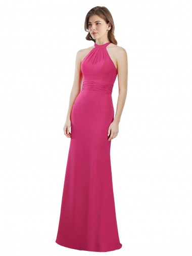 Ruby High Neck Sleeveless Open Back A-Line Bridesmaid Dress Townsville