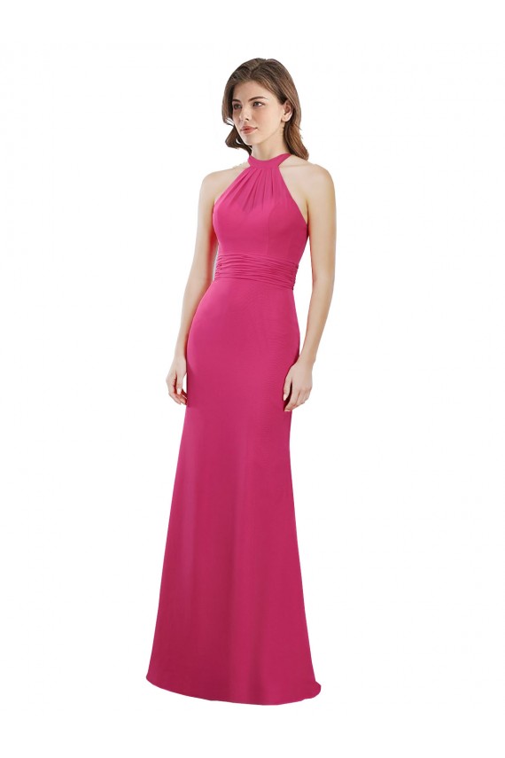 Ruby High Neck Sleeveless Open Back A-Line Bridesmaid Dress Townsville