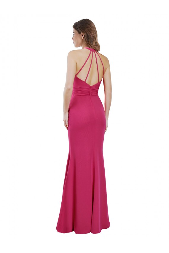 Ruby High Neck Sleeveless Open Back A-Line Bridesmaid Dress Townsville