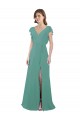 Icelandic Silver V-Neck Cap Sleeves V-Back A-Line Formal Dress / Bridesmaid Dress Townsville
