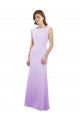 Lilac Round Neck Cap Sleeves Open Back Column Bridesmaid Dress Townsville