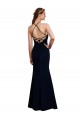 Dark Navy Halter Neck Sleeveless Open Back Mermaid Bridesmaid Dress Townsville