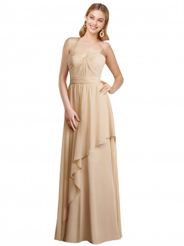 Champagne Sweetheart Sleeveless Open Back A-Line Bridesmaid Dress Townsville