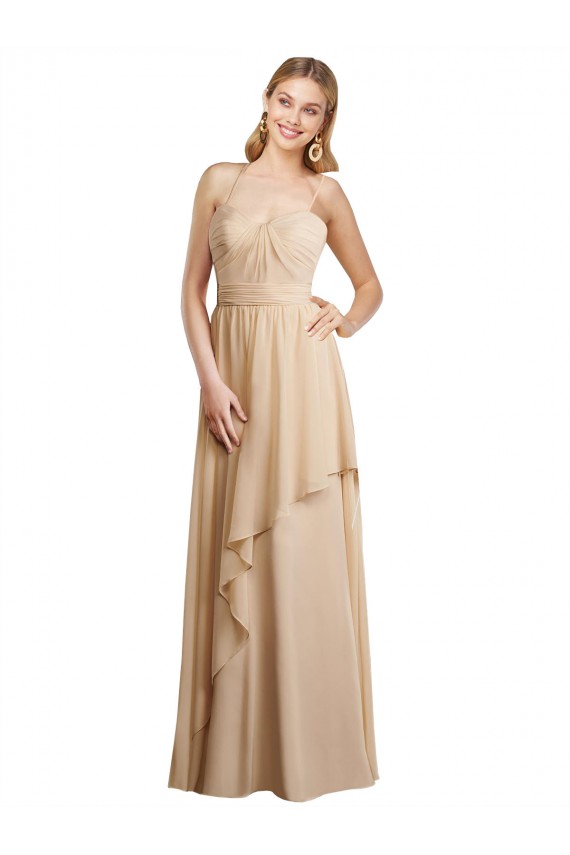Champagne Sweetheart Sleeveless Open Back A-Line Bridesmaid Dress Townsville