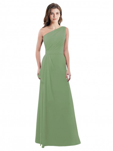 Seagrass One Shoulder Sleeveless A-Line Bridesmaid Dress Townsville
