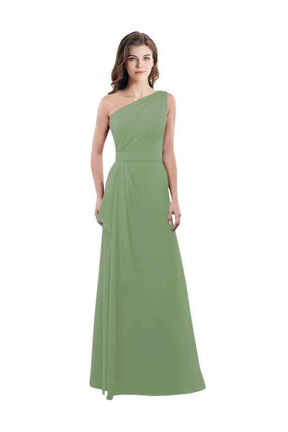 Seagrass One Shoulder Sleeveless A-Line Bridesmaid Dress Townsville