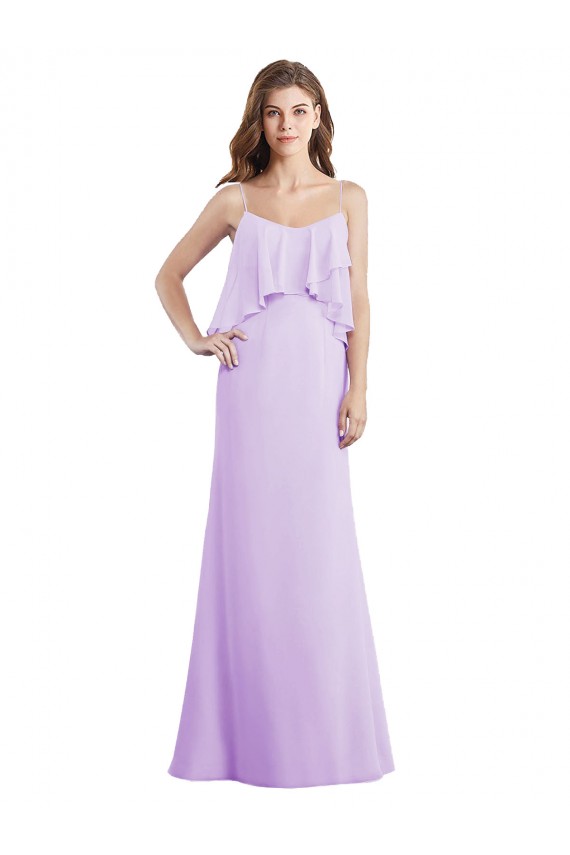 Lilac Scoop Neck Sleeveless Low Back A-Line Bridesmaid Dress / Evening Dress Townsville