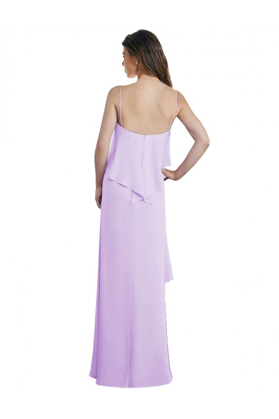Lilac Scoop Neck Sleeveless Low Back A-Line Bridesmaid Dress / Evening Dress Townsville