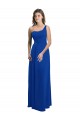 Royal Blue One Shoulder Sleeveless Low Back A-Line Bridesmaid Dress Townsville