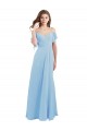 Light Sky Blue Sweetheart Cold Shoulder Low Back A-Line Bridesmaid Dress Townsville