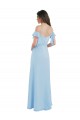 Light Sky Blue Sweetheart Cold Shoulder Low Back A-Line Bridesmaid Dress Townsville