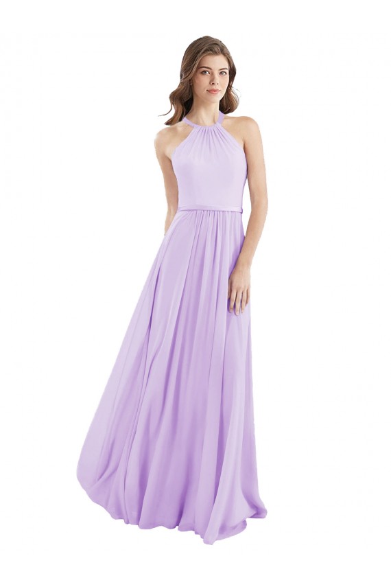 Lilac Halter Neck Sleeveless A-Line Bridesmaid Dress / Evening Dress Townsville
