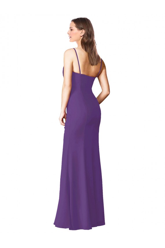 Plum Purple Strapless Sleeveless Low Back A-Line Bridesmaid Dress Townsville